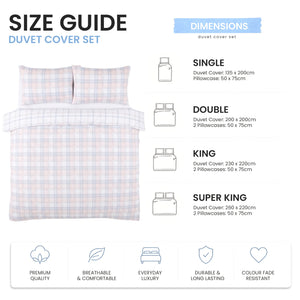 Velosso Hayfield Check Duvet Cover and Pillowcase Set