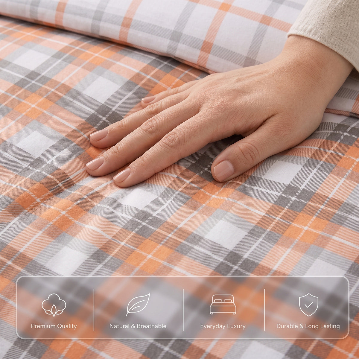 Velosso Hayfield Check Duvet Cover and Pillowcase Set