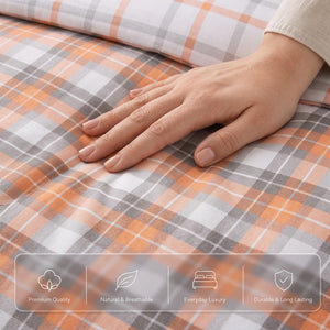 Velosso Hayfield Check Duvet Cover and Pillowcase Set