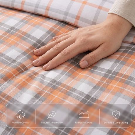 Velosso Hayfield Check Duvet Cover and Pillowcase Set