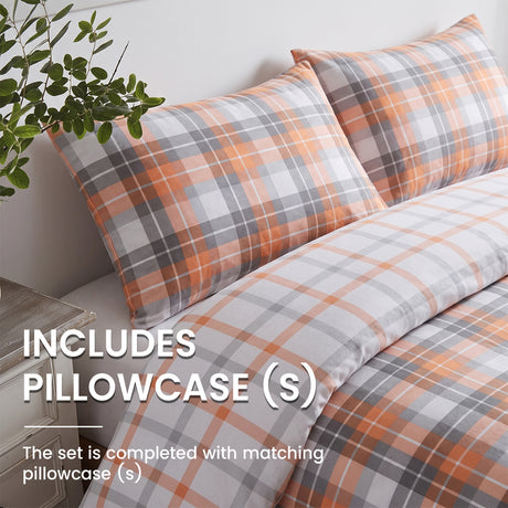 Velosso Hayfield Check Duvet Cover and Pillowcase Set