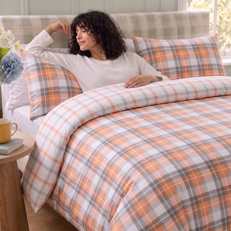 Velosso Hayfield Check Duvet Cover and Pillowcase Set