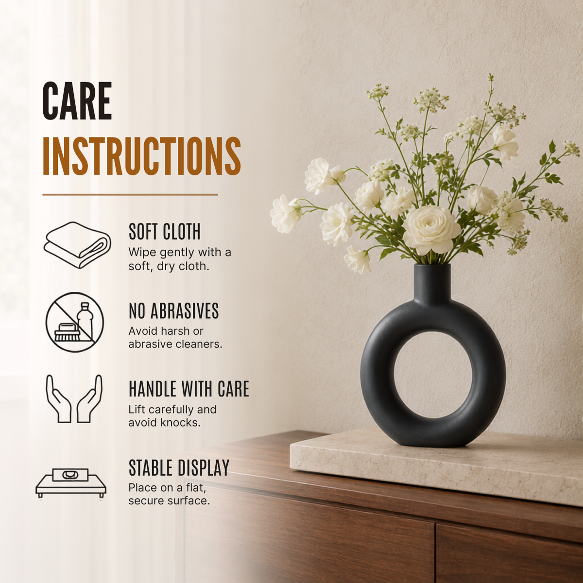 Home Republic Ceramic Donut Vase