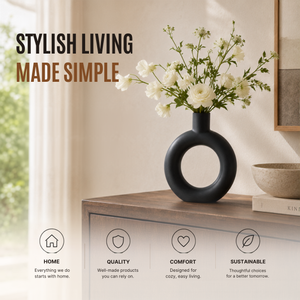 Home Republic Ceramic Donut Vase
