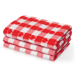 Velosso Hearts Check Cotton Tea Towel