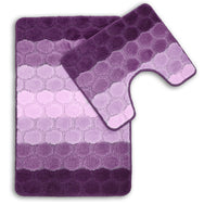 Velosso 2 Piece Hex Stripe Bath and Pedestal Mat Set