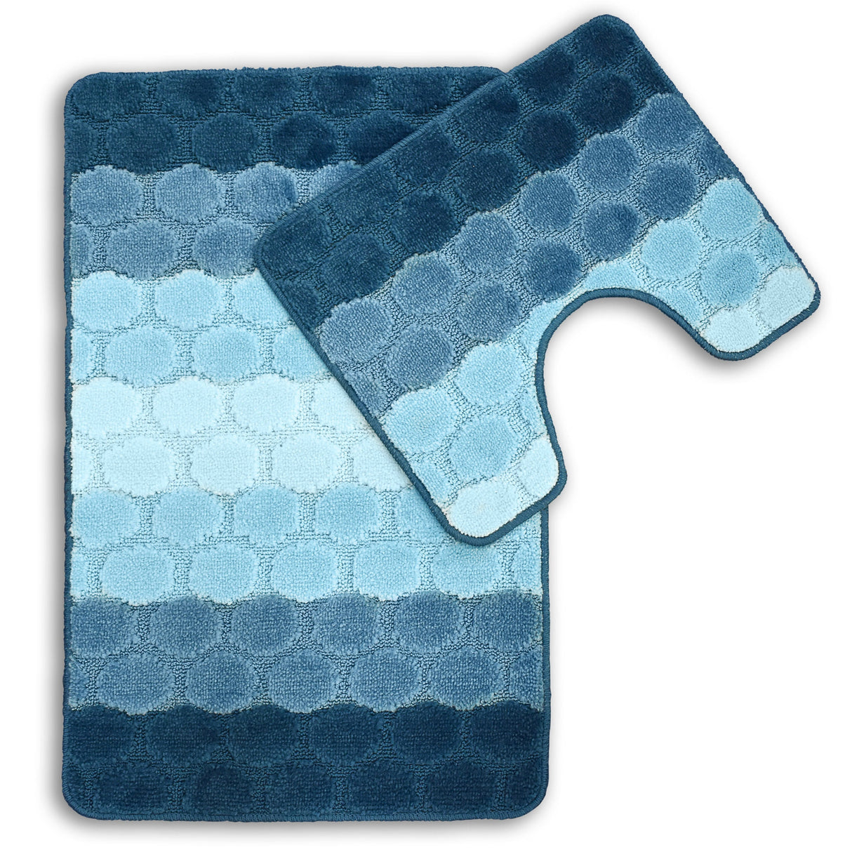 Velosso 2 Piece Hex Stripe Bath and Pedestal Mat Set