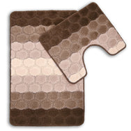 Velosso 2 Piece Hex Stripe Bath and Pedestal Mat Set