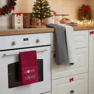 Velosso Home Sweet Home 3 Pack Cotton Christmas Embroidered Tea Towels