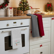 Velosso Home Sweet Home 3 Pack Cotton Christmas Embroidered Tea Towels