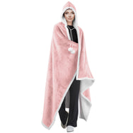 Velosso Pom Pom Sherpa Lined Oversized Hooded Wrap