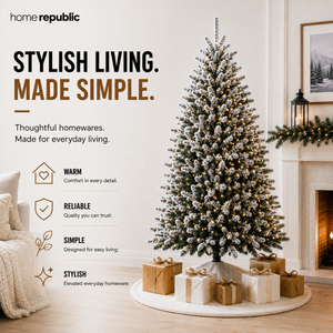 Home Republic Snow Frosted Christmas Tree With Led Lights