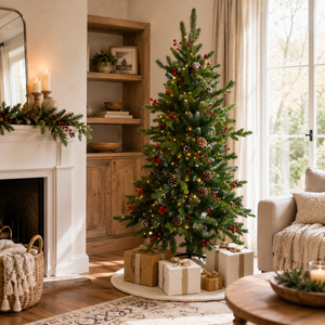 Home Republic Decorated Christmas Tree With Acorns And Berries