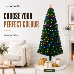 Home Republic Christmas Tree With Multi Colour Fibre Optic Lights