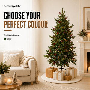 Home Republic Decorated Christmas Tree With Acorns And Berries