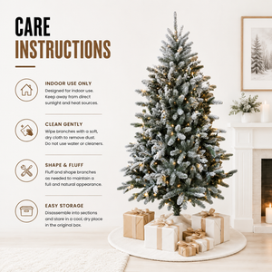 Home Republic Snow Frosted Christmas Tree With Led Lights