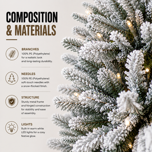 Home Republic Snow Frosted Christmas Tree With Led Lights