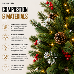 Home Republic Decorated Christmas Tree With Acorns And Berries