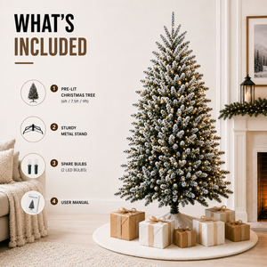 Home Republic Snow Frosted Christmas Tree With Led Lights