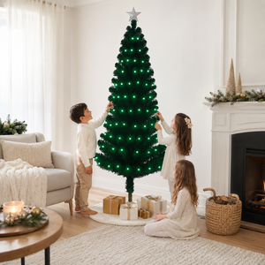 Home Republic Christmas Tree With Green Fibre Optic Lights