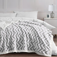 Velosso Chevron Sherpa Tufted Throw Blanket