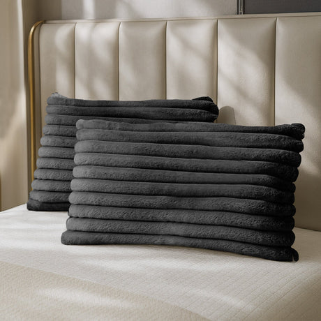 Velosso Jumbo Cord Faux Rabbit Pillowcase Pair