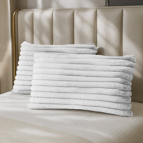 Velosso Jumbo Cord Faux Rabbit Pillowcase Pair