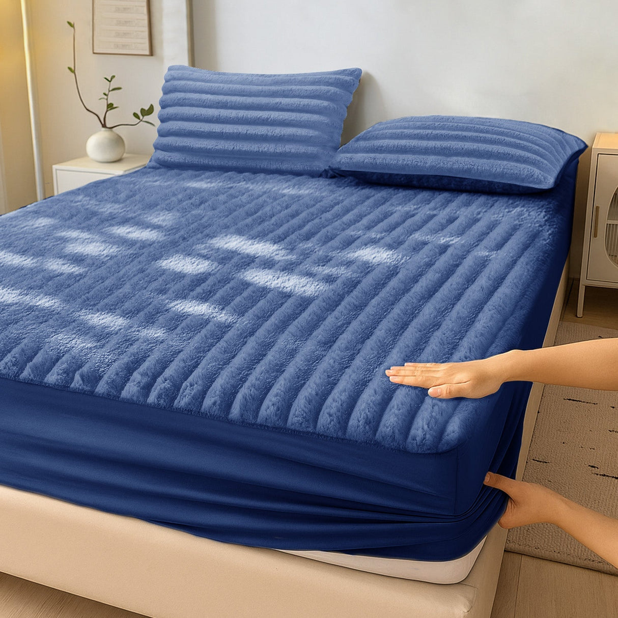 Velosso Jumbo Cord Faux Rabbit Fur Fitted Sheet
