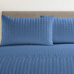 Velosso Kinsley Embossed Pattern Duvet Cover and Pillowcase Set