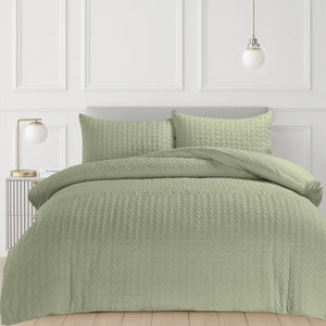 Velosso Kinsley Embossed Pattern Duvet Cover and Pillowcase Set