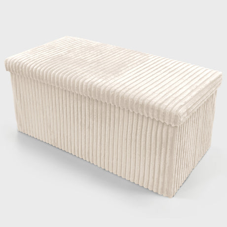 Home Republic Foldable Corduroy Storage Ottoman