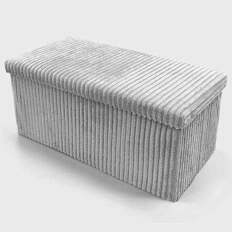 Home Republic Foldable Corduroy Storage Ottoman