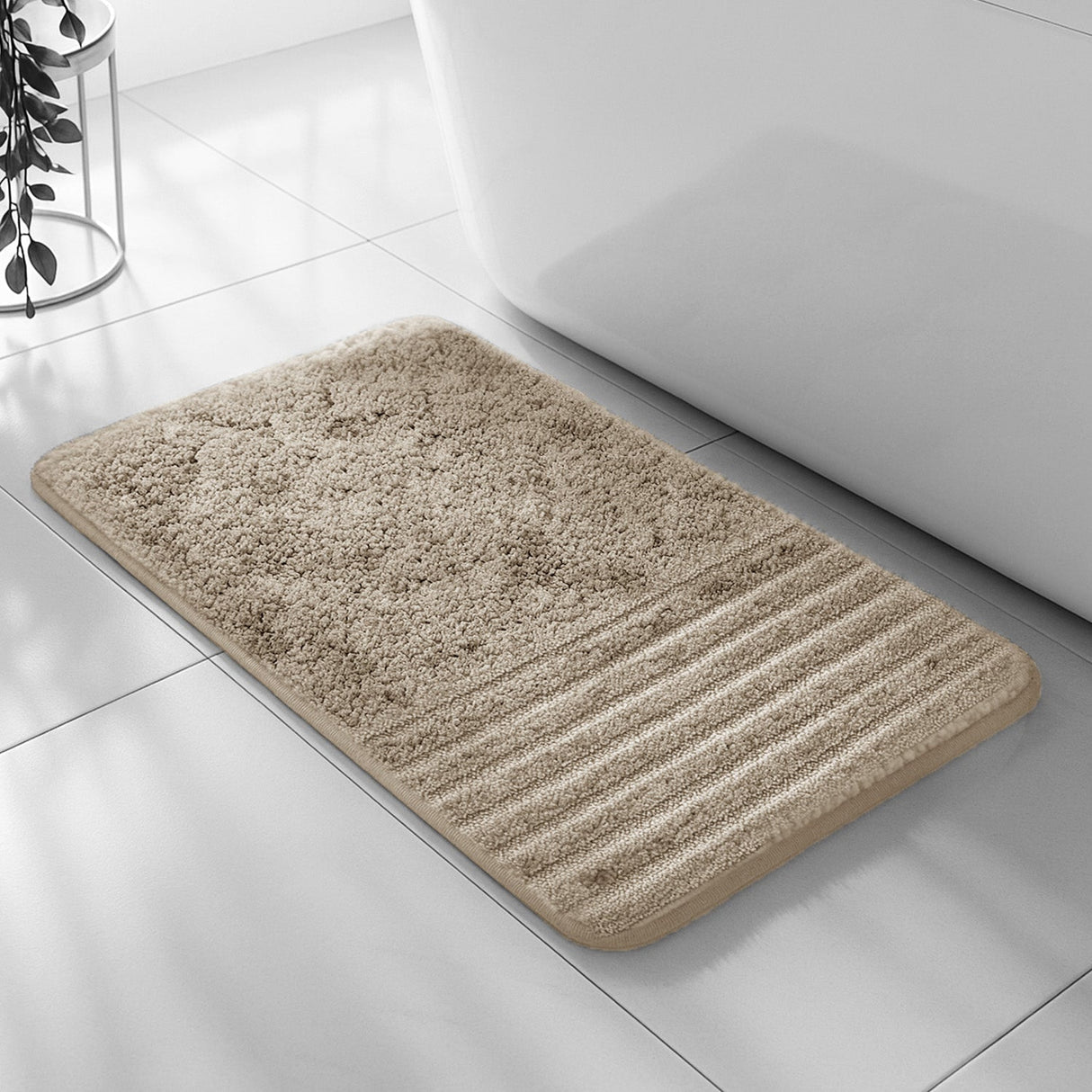 Velosso Linear Bath/ Pedestal Mat Cashmere Feel