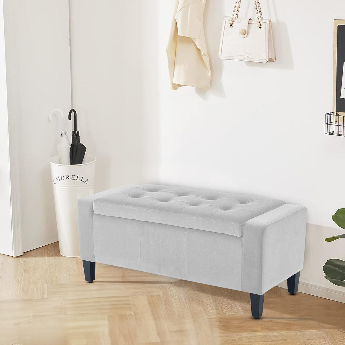 Home Republic Luna Velvet Storage Seat