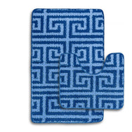 Velosso 2 Piece Luxe Greek Key Bath and Pedestal Mat Set