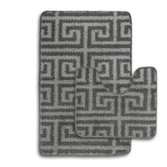 Velosso 2 Piece Luxe Greek Key Bath and Pedestal Mat Set