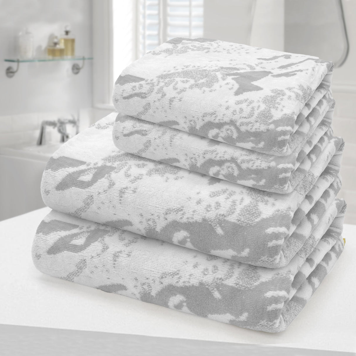 Velosso Marble Printed Towels 100% Cotton