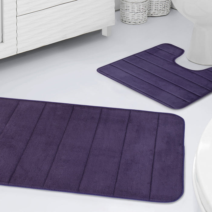 Memory Foam Plum Pedestal Mat Anti-Slip