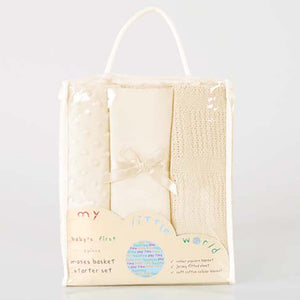 My Little World Moses Basket 2 Sheets and 1 Blanket 3pc Starter Set