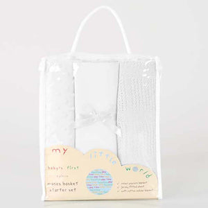 My Little World Moses Basket 2 Sheets and 1 Blanket 3pc Starter Set