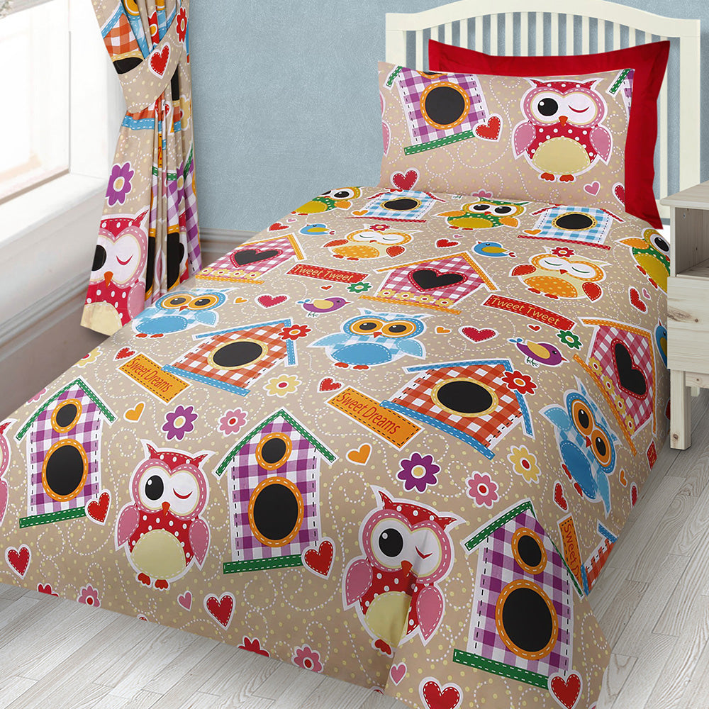 Velosso Multi Owl Duvet Cover & Pillowcase Set
