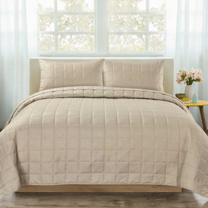 Velosso Nolan Plain Quilted Bedspread Set