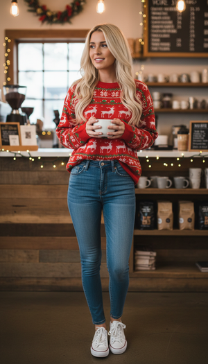 Velosso Christmas Fun Nordic Red Jumper