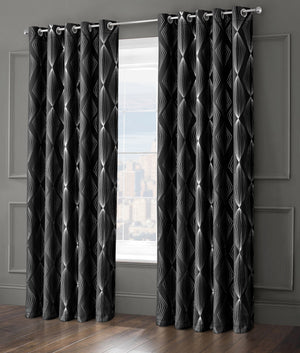 Velosso Onyx Blackout Ring Top Curtains