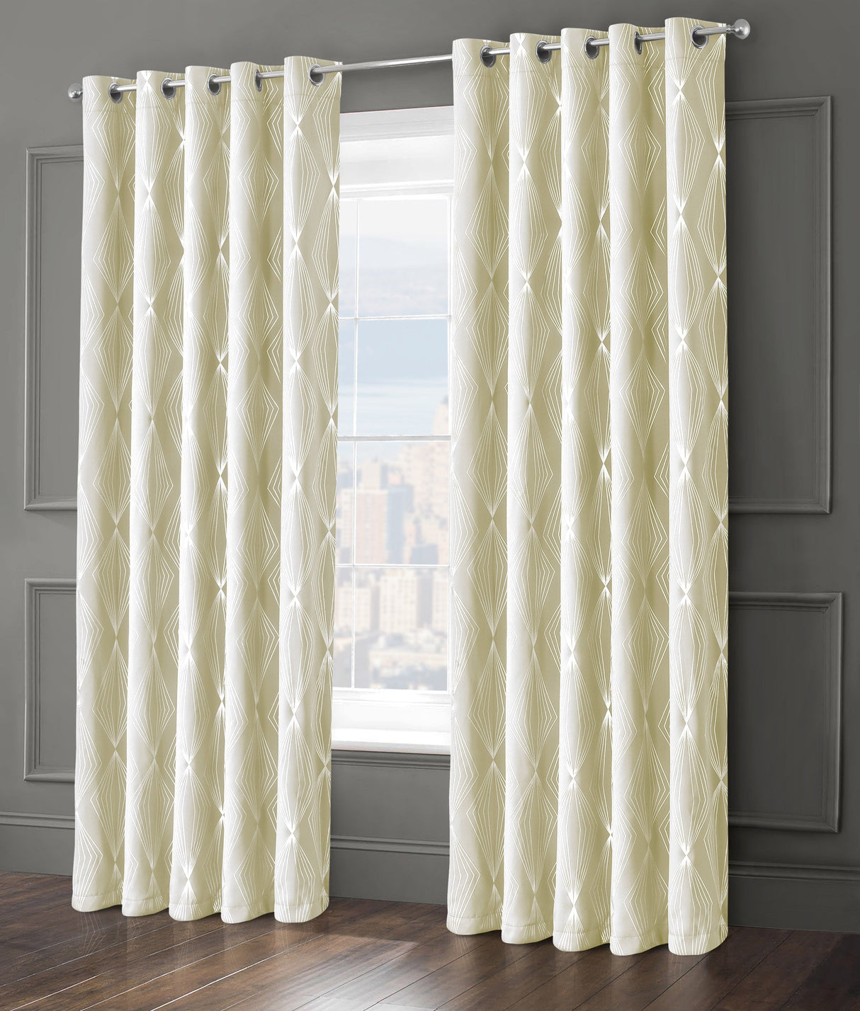 Velosso Onyx Blackout Ring Top Curtains