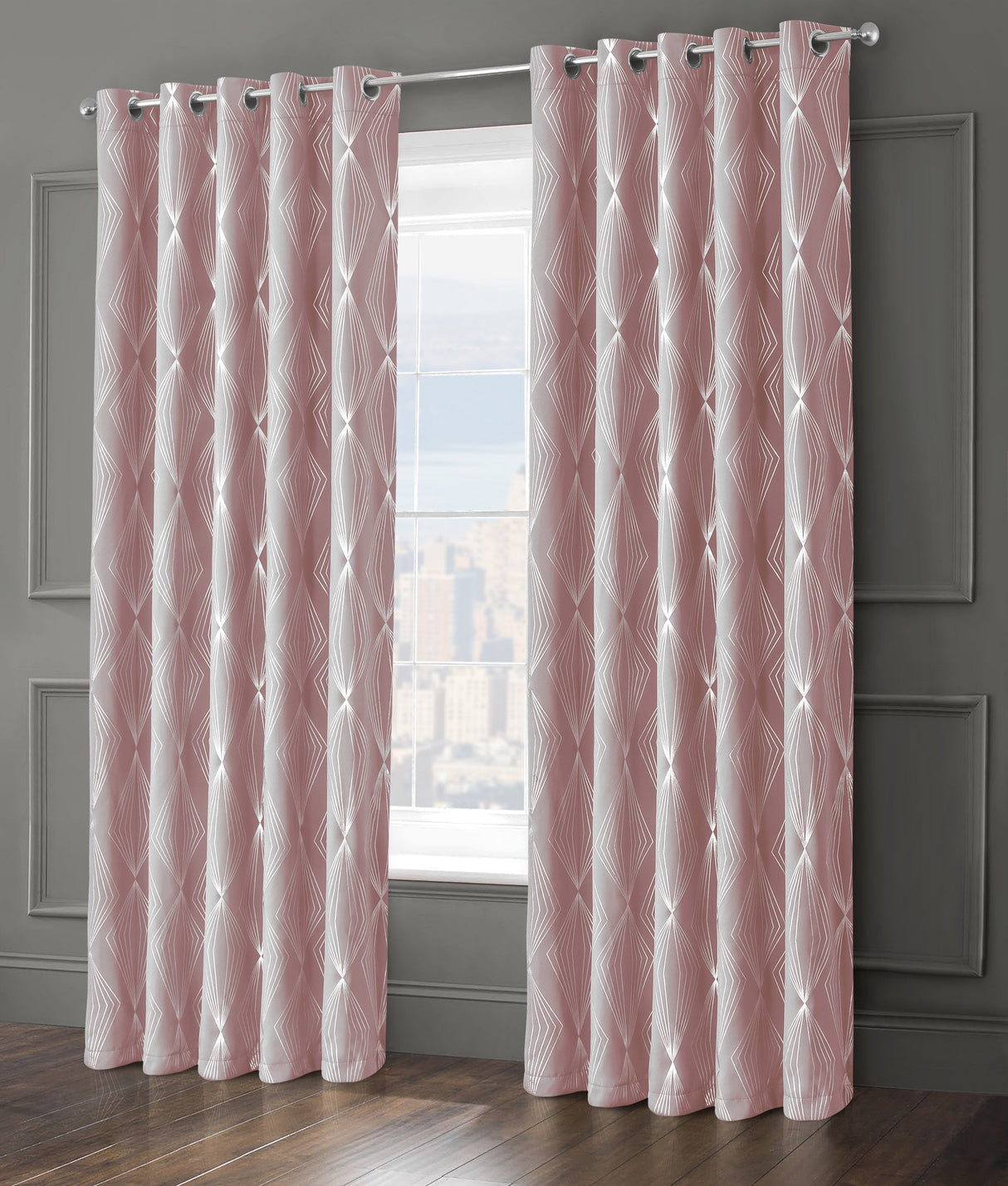 Velosso Onyx Blackout Ring Top Curtains