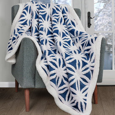 Floral Tufted Sherpa Reverse Blanket