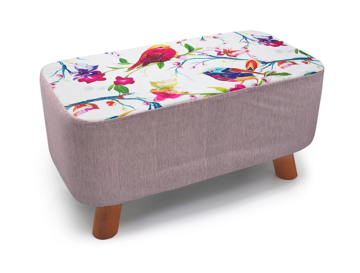 Velosso Oriental Birds Rectangle Foot Stool