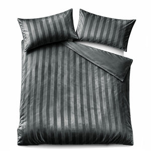 Velosso Oslo Luxury Velvet Stripe Duvet Cover and Pillowcase Set