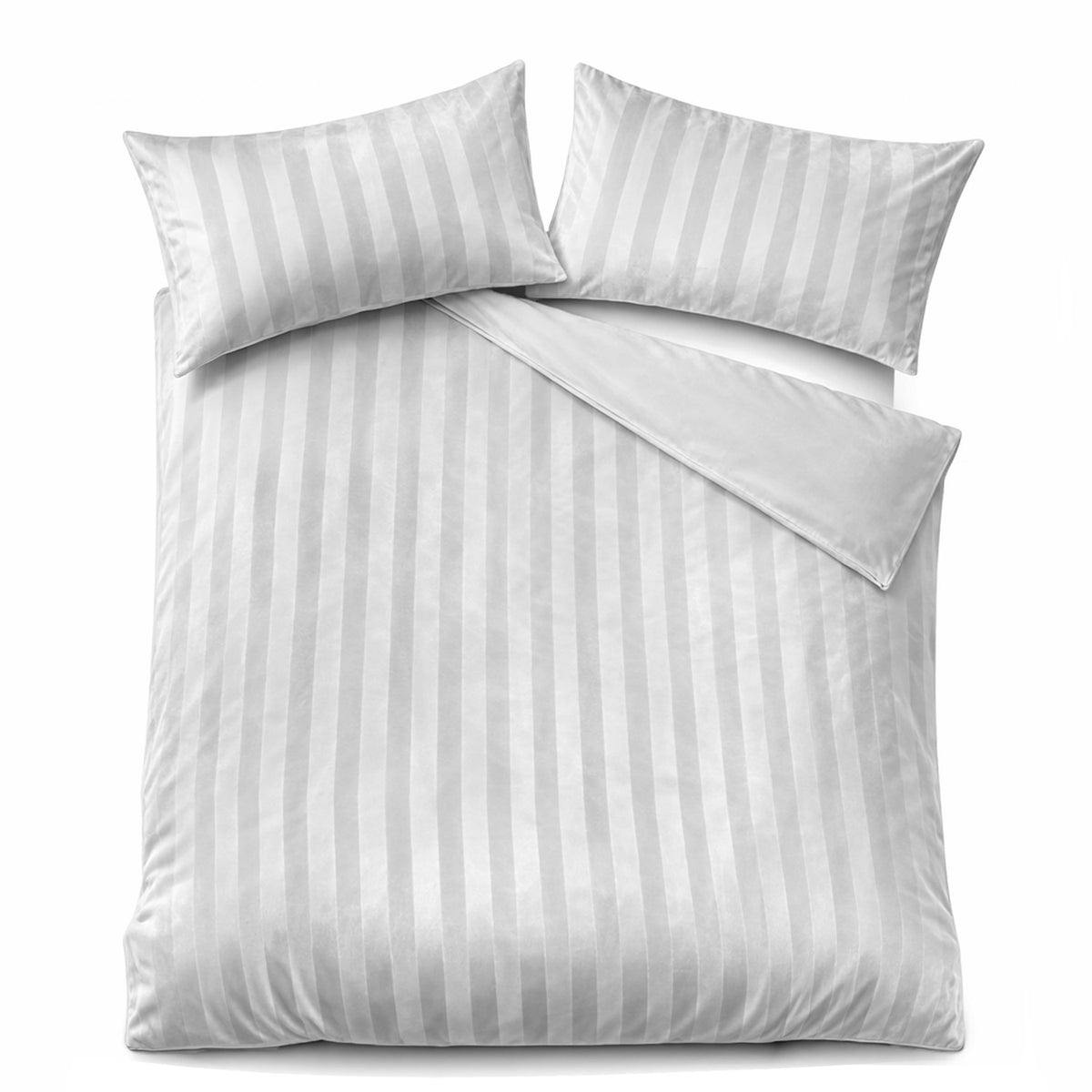 Velosso Oslo Luxury Velvet Stripe Duvet Cover and Pillowcase Set